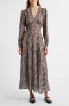 Doen Dôen Charleston Floral Long Sleeve Cotton Maxi Dress In Multi