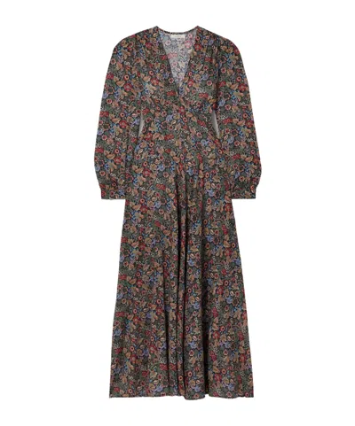Doen Charleston Floral-print Organic Cotton-voile Midi Dress In Multi