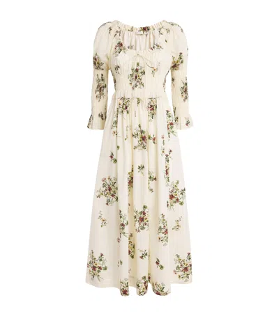 Doen Cotton Kaira Midi Dress In White