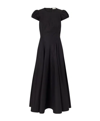 Doen Rivelle Cotton-poplin Midi Dress In Black