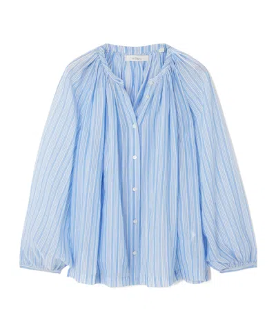 Doen Cottonvoile Blouse In Blue