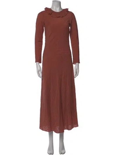 Pre-owned Doen Cowl Neck Long Dress In Orange