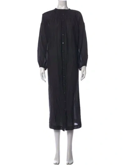 Pre-owned Doen Crew Neck Long Dress In Black