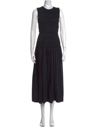 Pre-owned Doen Crew Neck Long Dress In Black