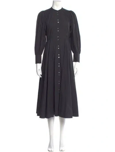 Pre-owned Doen Crew Neck Long Dress In Gray