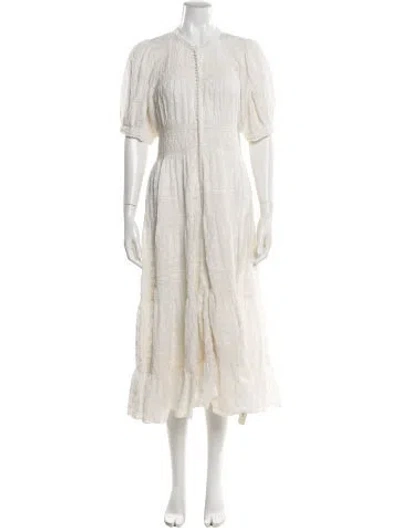 Pre-owned Doen Crew Neck Long Dress In Neutral