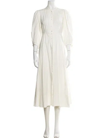 Pre-owned Doen Crew Neck Long Dress In Neutral