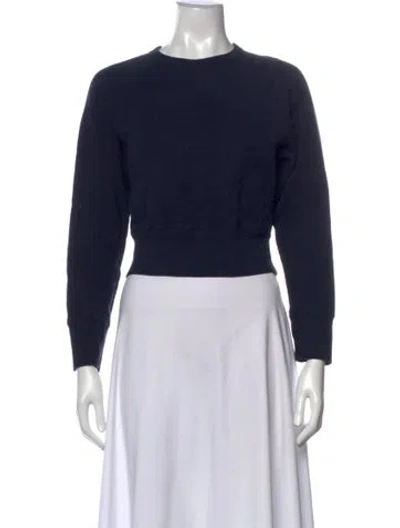 Pre-owned Doen Crew Neck Long Sleeve Sweatshirt In Blue