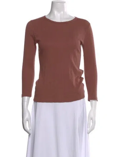 Pre-owned Doen Crew Neck Long Sleeve Top W/ Tags In Red