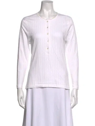 Pre-owned Doen Crew Neck Long Sleeve Top W/ Tags In White
