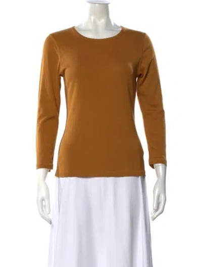 Pre-owned Doen Crew Neck Long Sleeve Top In Yellow