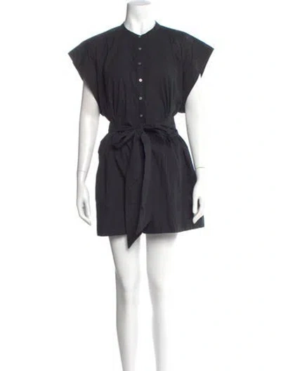 Pre-owned Doen Crew Neck Mini Dress In Black