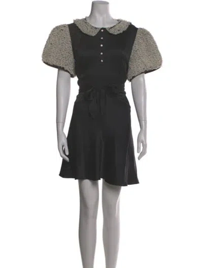 Pre-owned Doen Crew Neck Mini Dress In Black