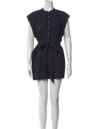 Pre-owned Doen Crew Neck Mini Dress In Black
