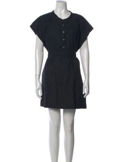 Pre-owned Doen Crew Neck Mini Dress In Black
