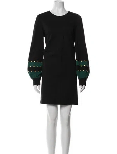 Pre-owned Doen Crew Neck Mini Dress In Black