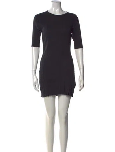Pre-owned Doen Crew Neck Mini Dress In Blue