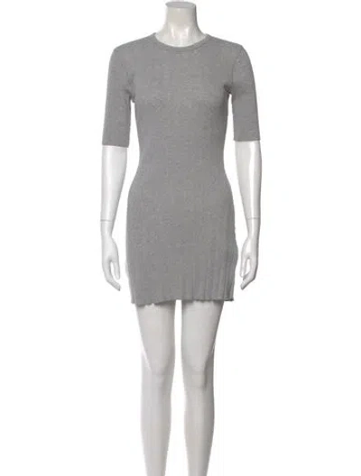 Pre-owned Doen Crew Neck Mini Dress In Gray