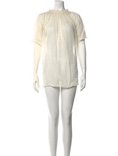 Pre-owned Doen Crew Neck Mini Dress In Neutral