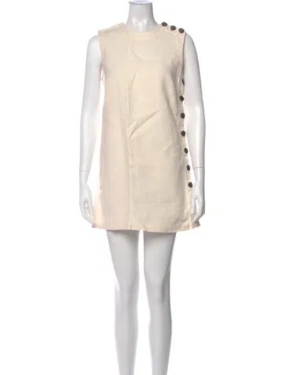 Pre-owned Doen Crew Neck Mini Dress In Neutral