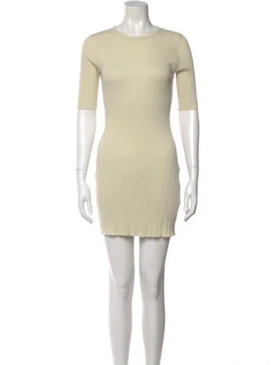 Pre-owned Doen Crew Neck Mini Dress In Neutral