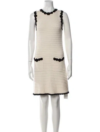 Pre-owned Doen Crew Neck Mini Dress In Neutral