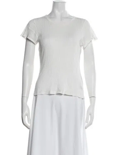Pre-owned Doen Crew Neck Short Sleeve Top In White