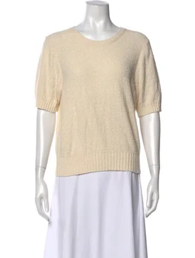 Pre-owned Doen Crew Neck Short Sleeve Top In Yellow