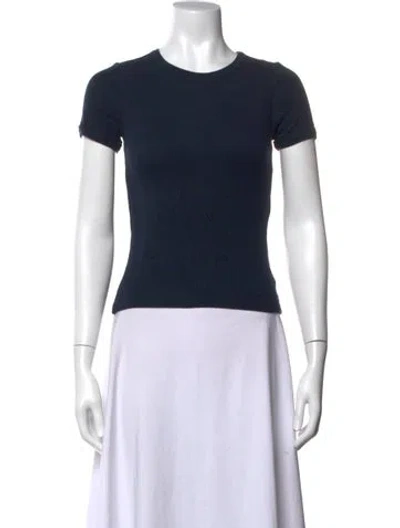 Pre-owned Doen Crew Neck Short Sleeve T-shirt In Blue