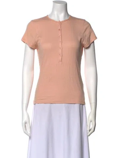 Pre-owned Doen Crew Neck Short Sleeve T-shirt In Neutral