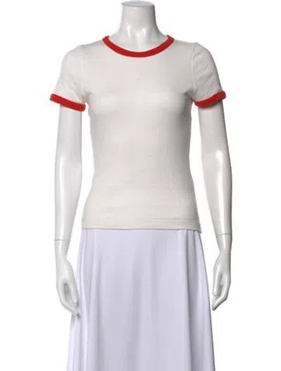 Pre-owned Doen Crew Neck Short Sleeve T-shirt In Neutral