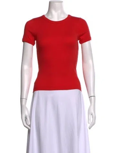 Pre-owned Doen Crew Neck Short Sleeve T-shirt In Red