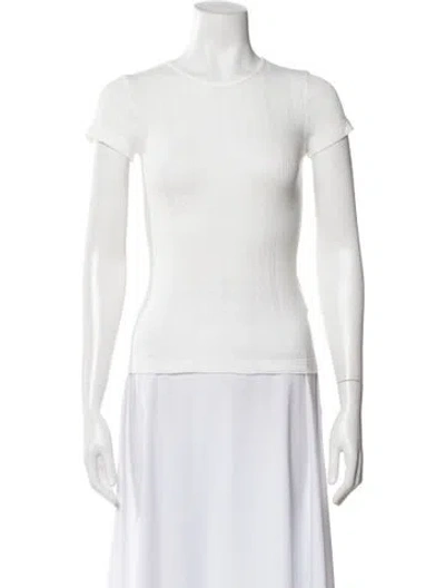 Pre-owned Doen Crew Neck Short Sleeve T-shirt In White