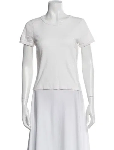 Pre-owned Doen Crew Neck Short Sleeve T-shirt In White