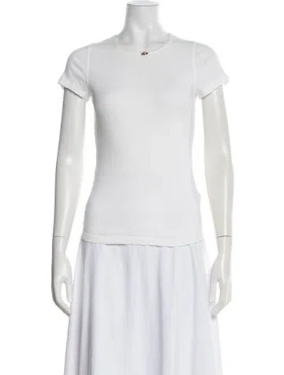 Pre-owned Doen Crew Neck Short Sleeve T-shirt In White
