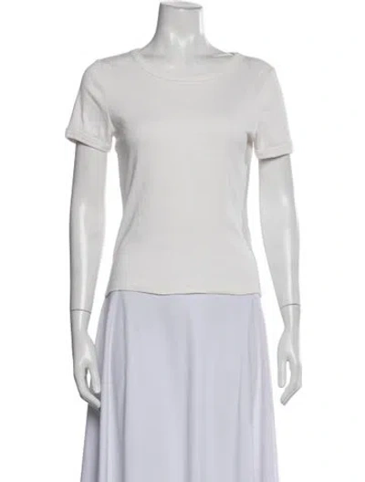 Pre-owned Doen Crew Neck Short Sleeve T-shirt In White