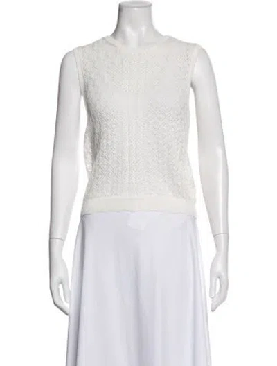 Pre-owned Doen Crew Neck Sleeveless Top W/ Tags In White