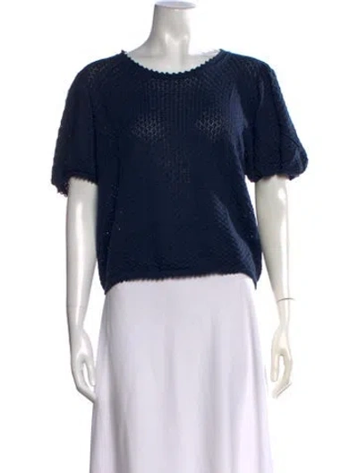 Pre-owned Doen Crew Neck Sweater In Blue
