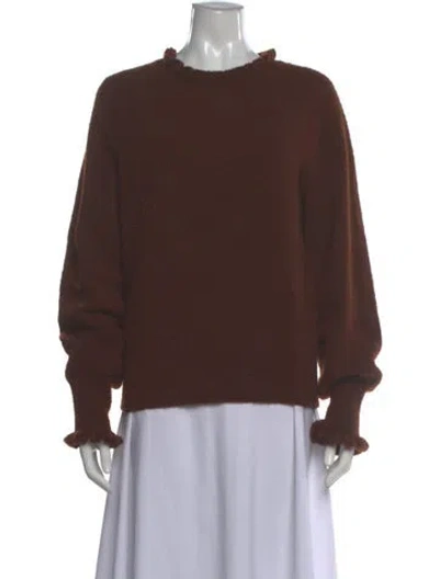 Pre-owned Doen Crew Neck Sweater In Brown