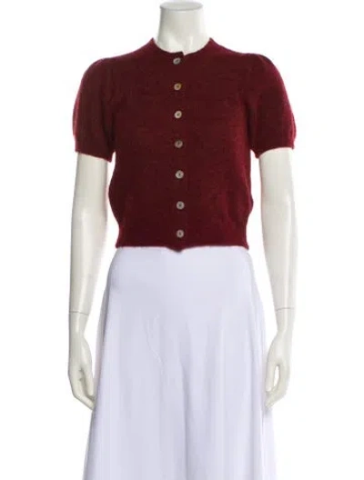 Pre-owned Doen Crew Neck Sweater In Burgundy