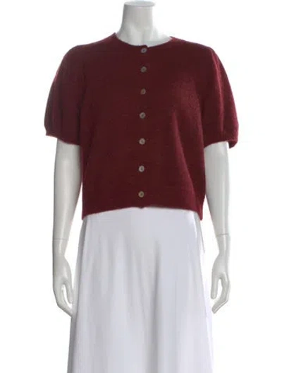 Pre-owned Doen Crew Neck Sweater In Burgundy