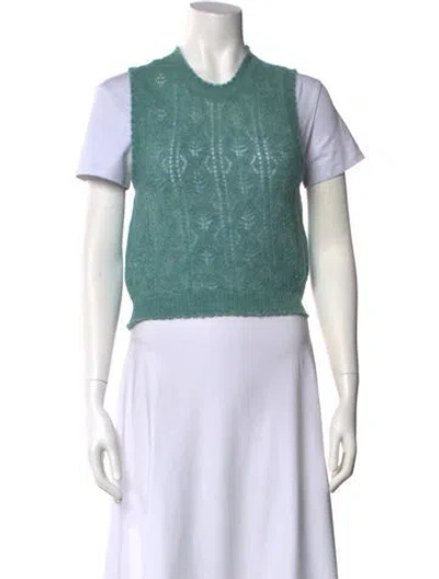 Pre-owned Doen Crew Neck Sweater In Green