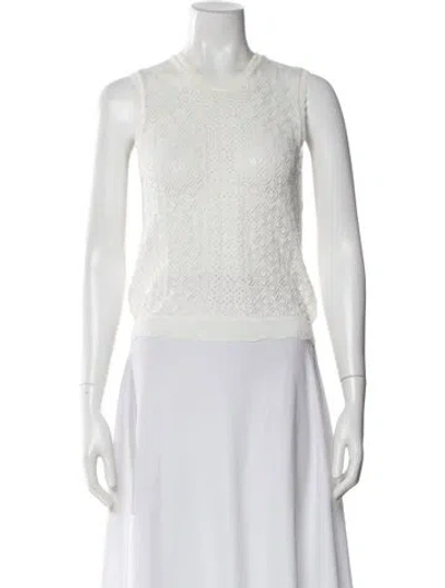 Pre-owned Doen Crew Neck Sweater In White