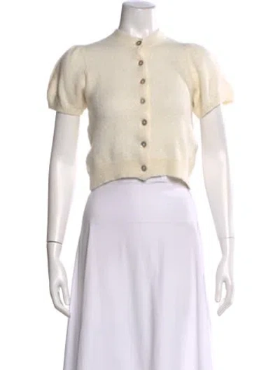 Pre-owned Doen Crew Neck Sweater In White