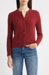 Doen Dôen Danae Rib Cashmere Cardigan In Burgundy
