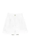 Doen Danette Pleated Cotton Shorts In White