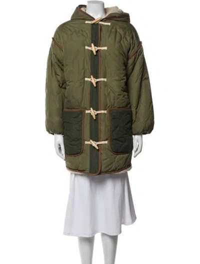 Pre-owned Doen Down Coat In Green