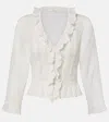 Doen Eldoris Lace-trimmed Pintucked Organic Cotton-voile Blouse In White