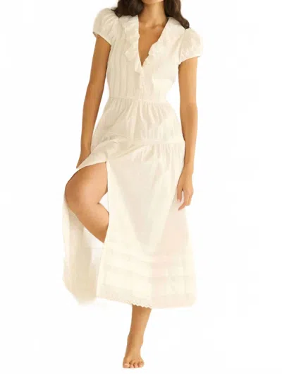 Doen Eliette Midi Dress In Salt In White