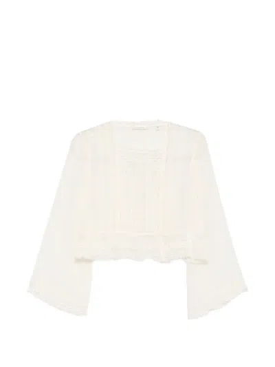 Doen Elodine Lace-trim Blouse In Neutrals